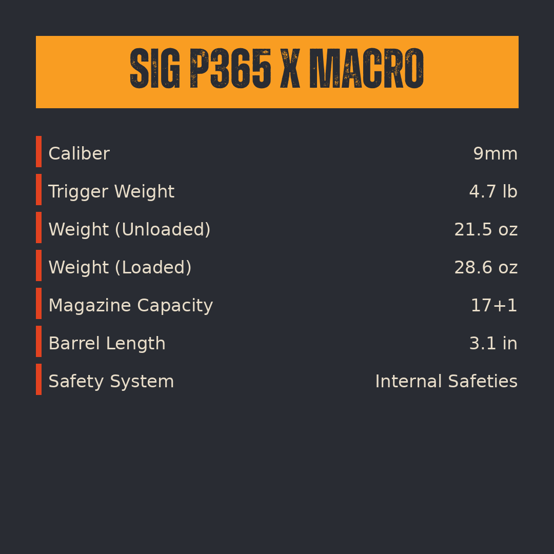 SIG P365 XMACRO Specs