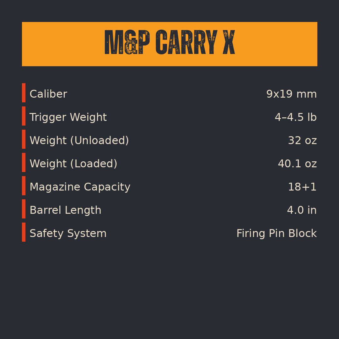M&P CARRY X Specs